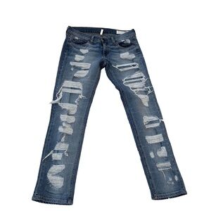 Rag & Bone Jeans Womens The Dre Slim Skinny Jeans Distressed Light  SZ 27 x 29